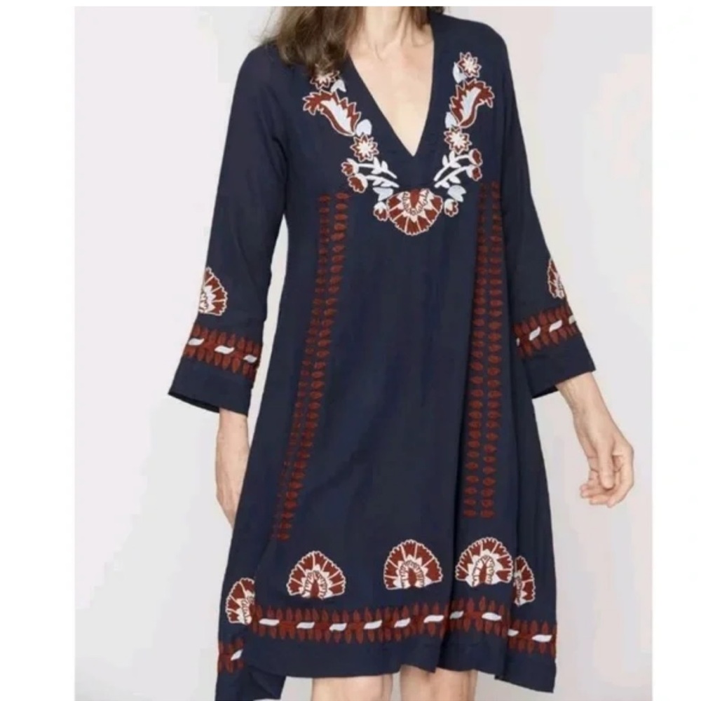 Roller Rabbit blue embroidered dress